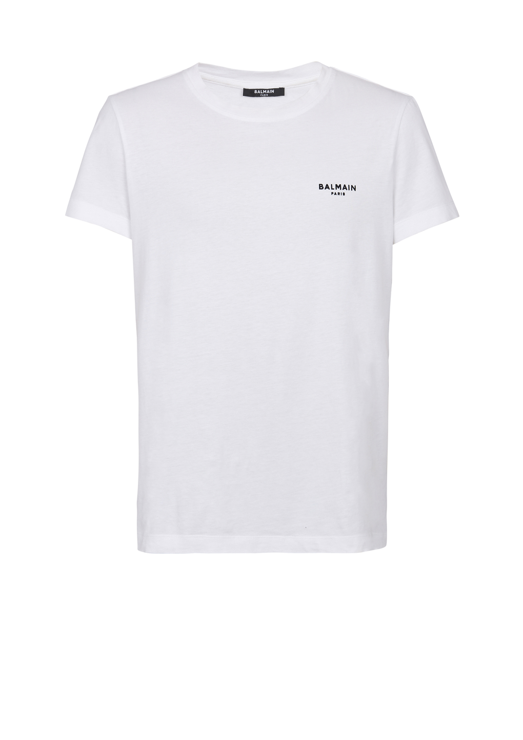 コットン Tシャツ Balmain Parisスモールフロックロゴ付き, 白, hi-res