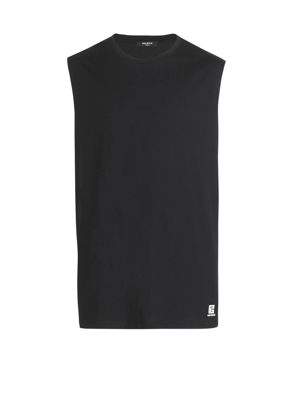 コットン Tシャツ Balmain ロゴプリント, 黒, hi-res