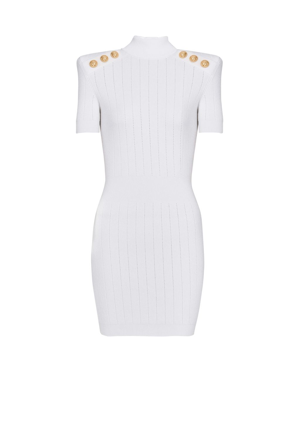 ニット ショートドレス, 白, hi-res