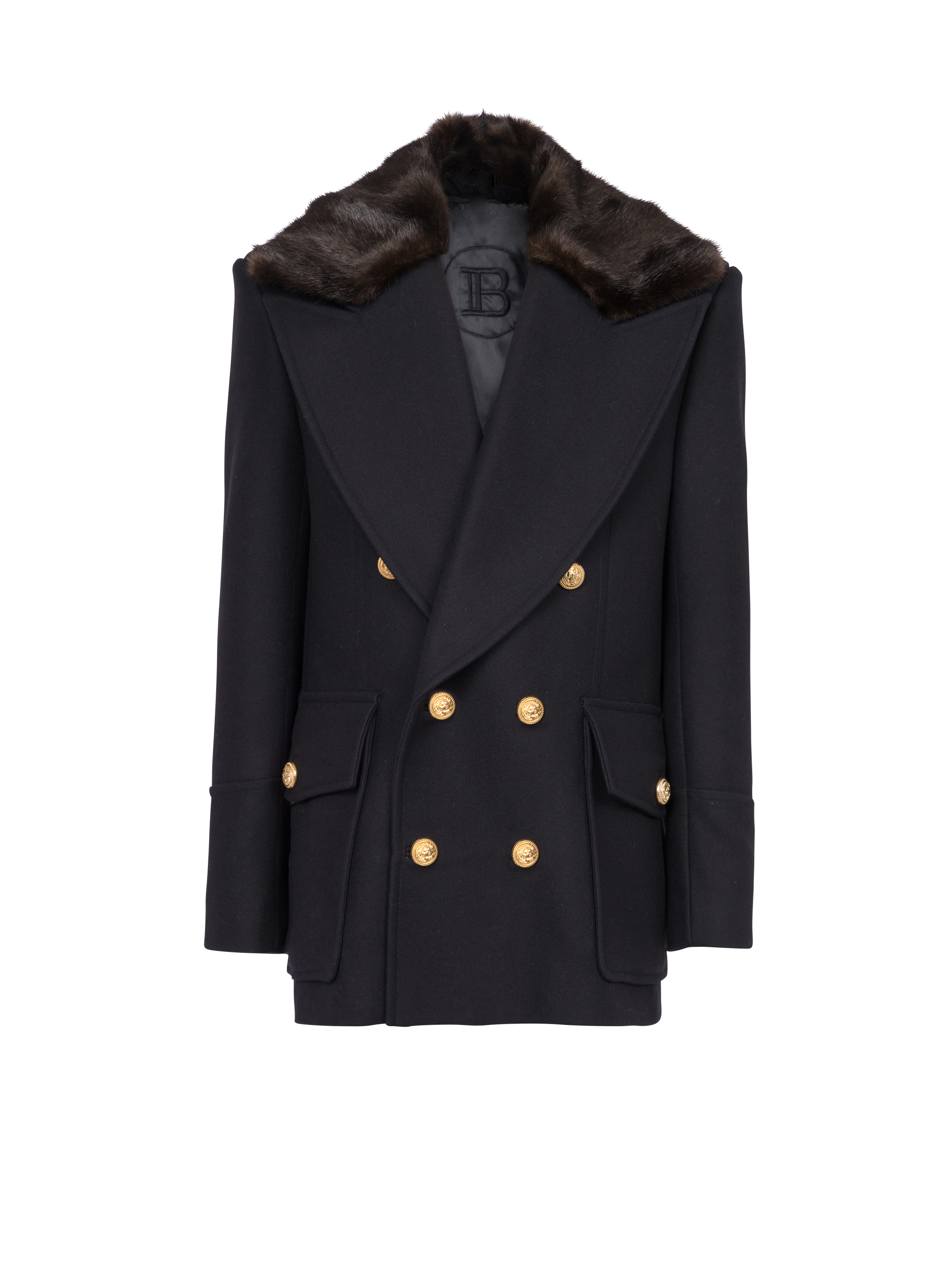 balmain wool coat