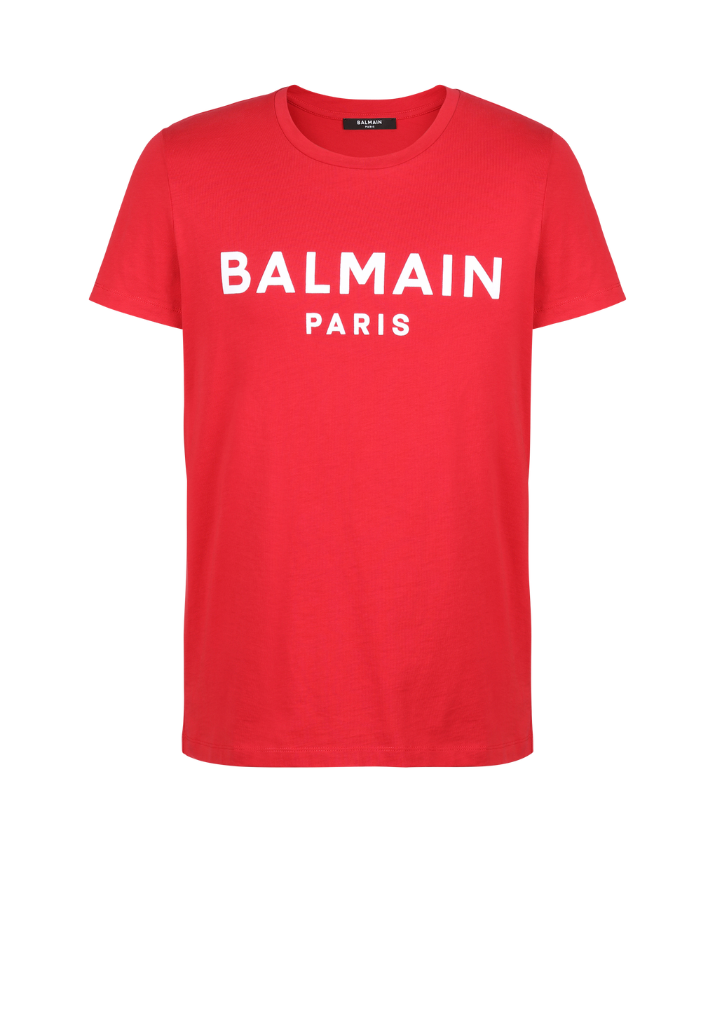 コットン Tシャツ Balmain Parisフロックロゴ付き, 赤, hi-res