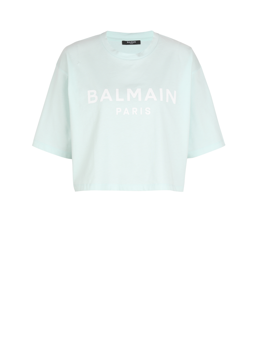コットン ショートTシャツ Balmain ロゴプリント, 緑, hi-res