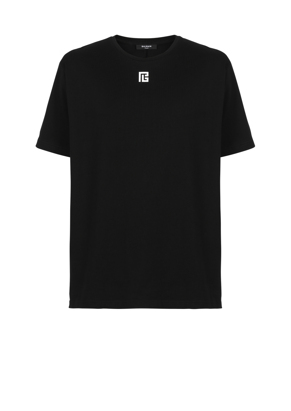 コットン オーバーサイズTシャツ マキシBalmain ロゴプリント, 黒, hi-res
