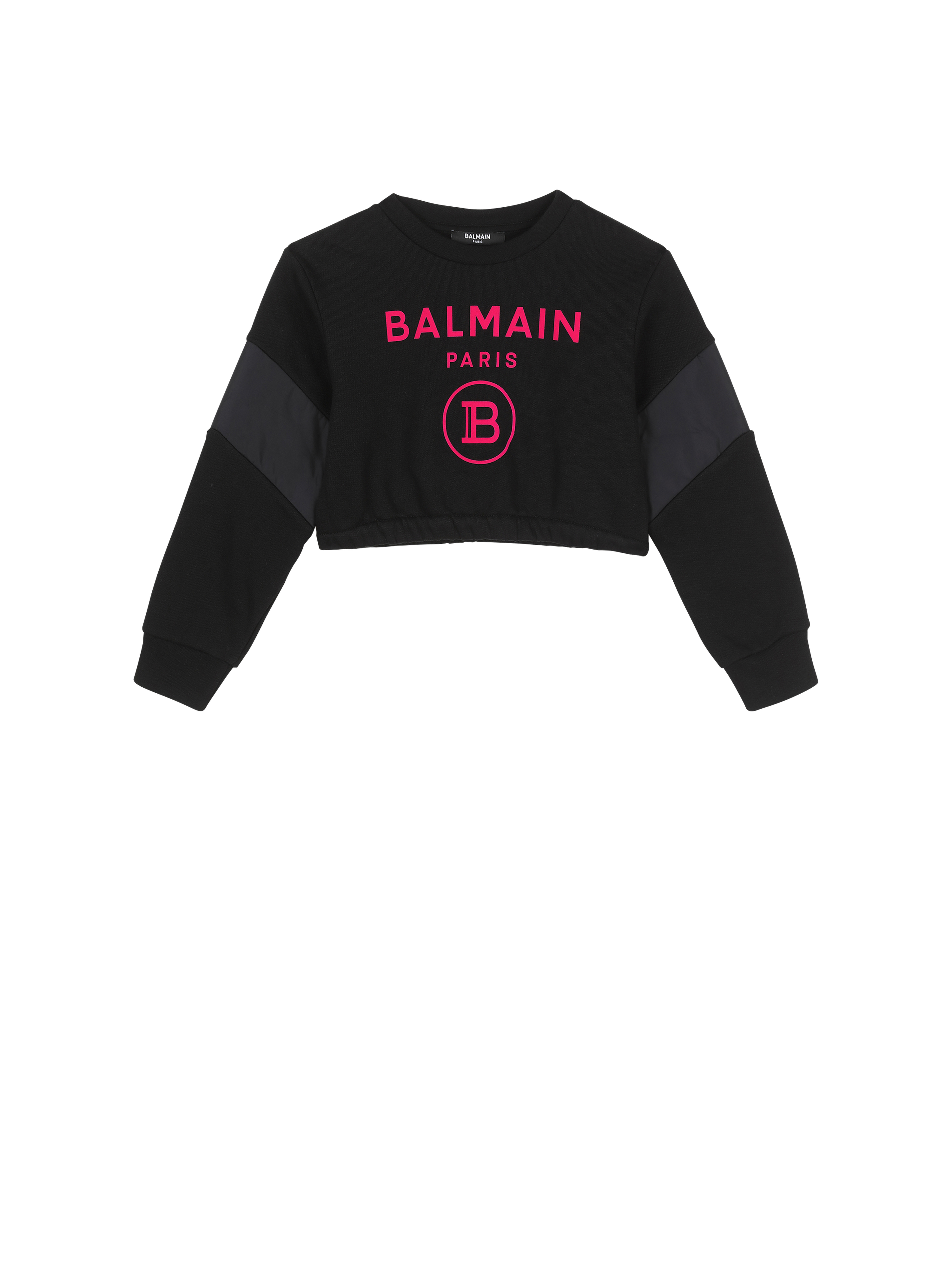 バルマンロゴ入りのコットン製セーター, 黒