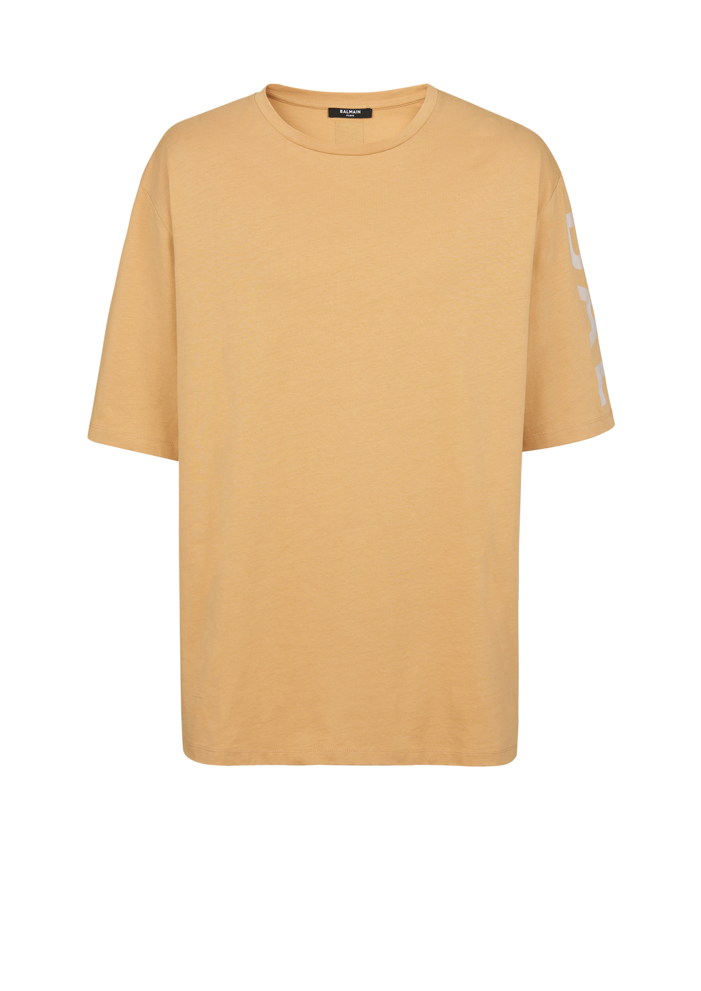 コットン オーバーサイズTシャツ Balmainロゴプリント, くるみ, hi-res